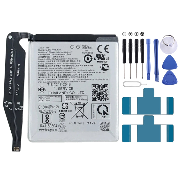Batteria sostitutiva da 4000 mAh per ASUS Zenfone 8 ZS590KS / 8 mini / 8 5G C11P2003, For ASUS Zenfone 8 Batteria sostitutiva da 4000 mAh per ASUS Zenfone 8 ZS590KS / 8 mini / 8 5G C11P2003, For ASUS Zenfone 8